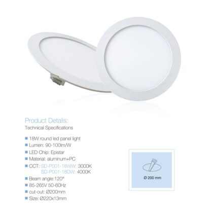LED PANEL SD-P001-18WW