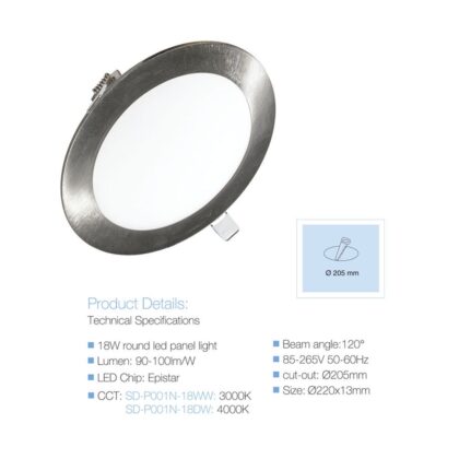 LED PANEL SD-P001N-18DW