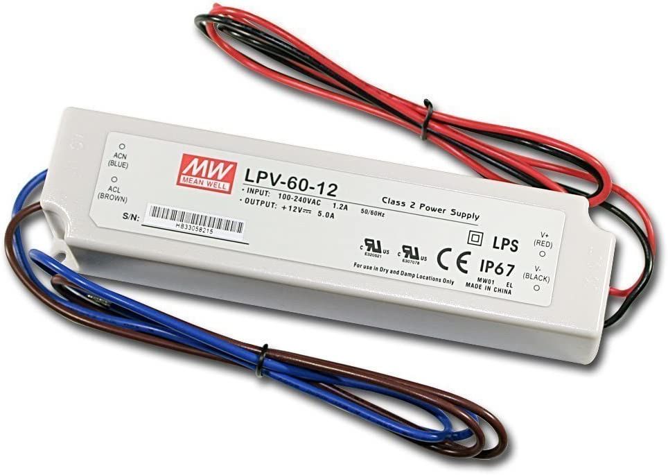 LED DRIVER AC/DC LPV-60-12 MEAN WELL