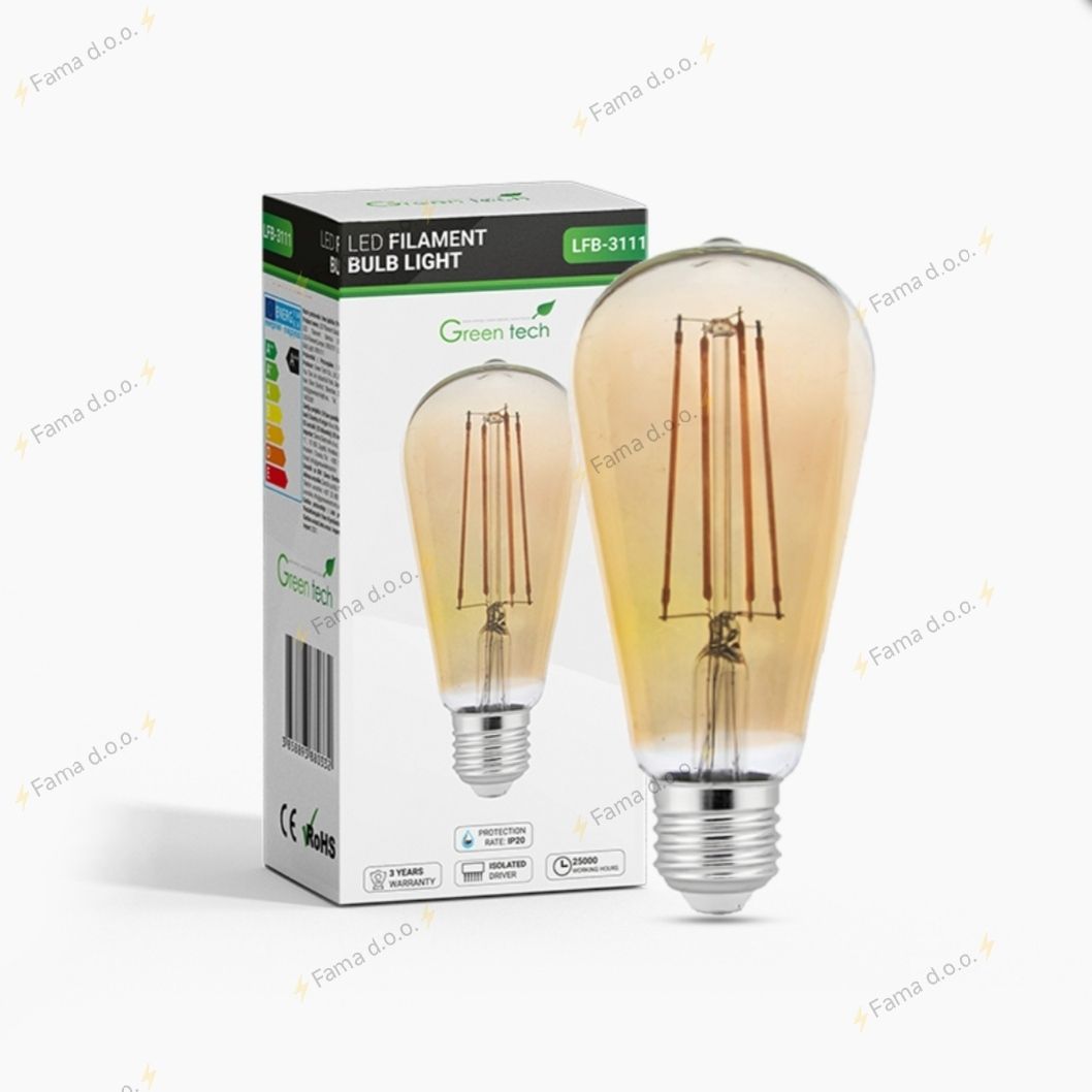 LED ŽARULJA DIMABILNA AMBER ST64 - Slika 2